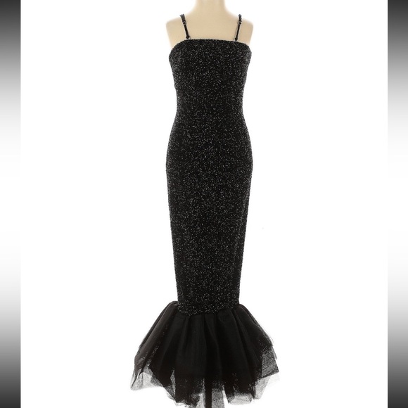 Unique Vintage Dresses & Skirts - Barbie x Unique Vintage Black Sparkly Mermaid Dress size small